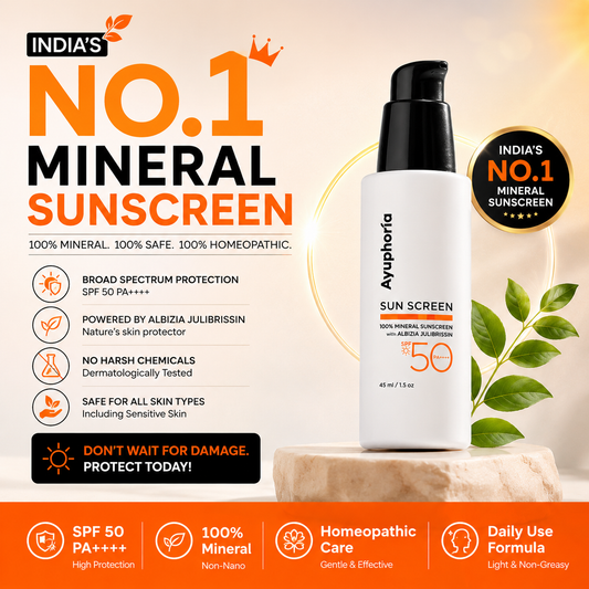 INDIA’S NO.1  Mineral SUNSCREEN | 100% Mineral SPF 50 Sunscreen with Albizia Julibrissin